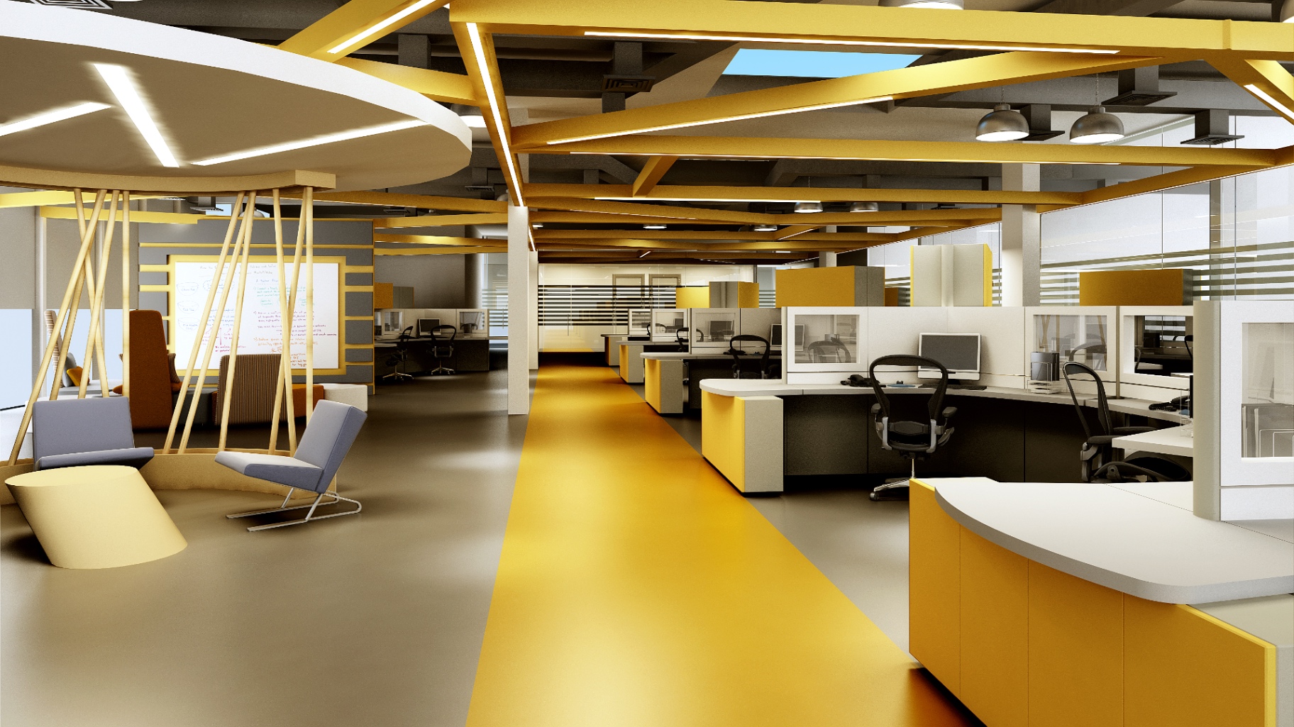 Open-plan workspace — BFL Group headquarters office fit-out in Dubai by Ab & Zen Interior