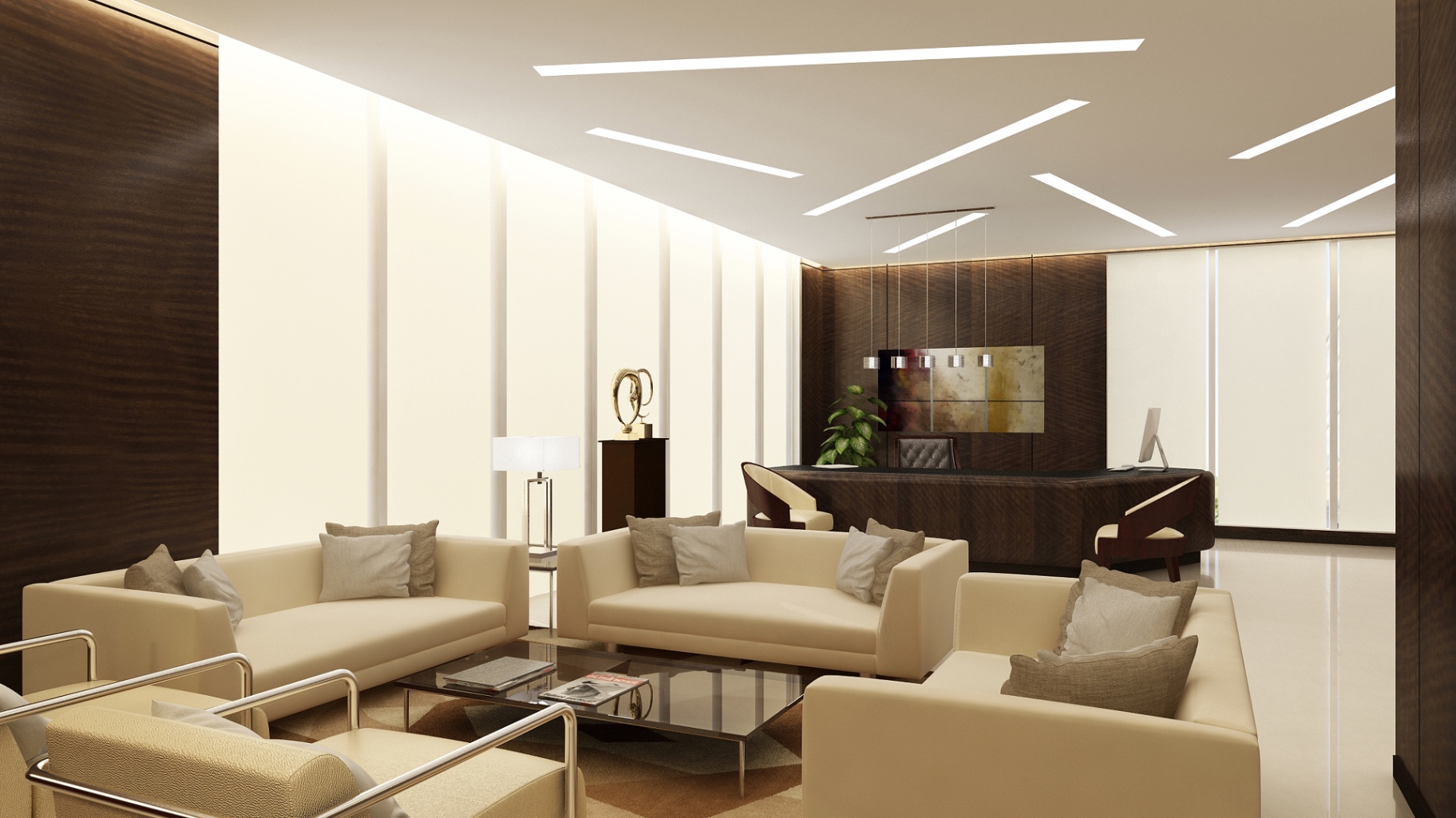 Executive lounge seating — BFL Group headquarters office fit-out in Dubai by Ab & Zen Interior