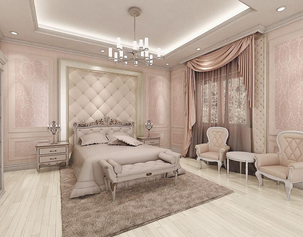 Ladies' bedroom suite — complete villa renovation in Doha, Qatar by Ab & Zen Interior