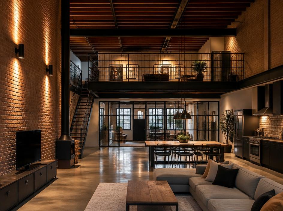 Converted Warehouse Loft Industrial interior renovation project in Netherlands